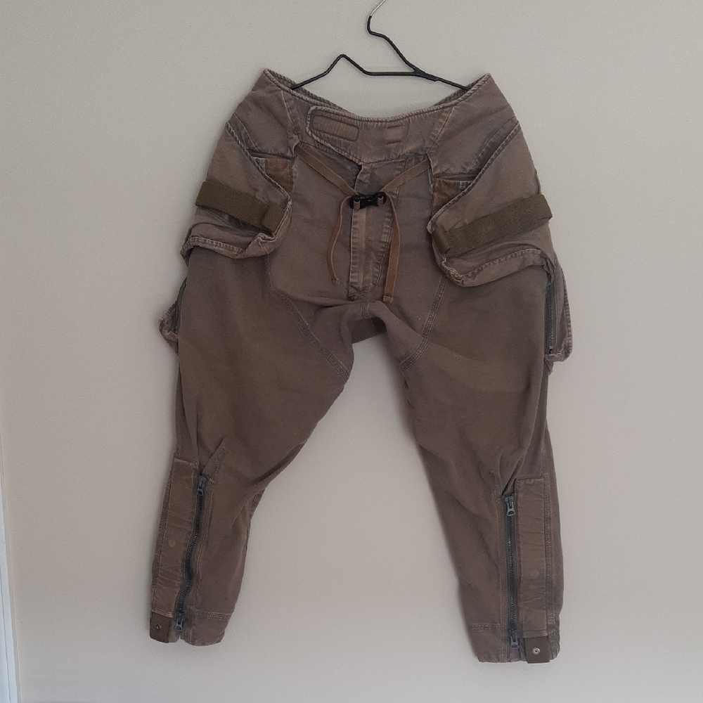 HAMCUS Brown Cargo Pants with Straight-Leg Cut